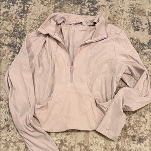 Light Purple cropped Quarter-Zip Pullover